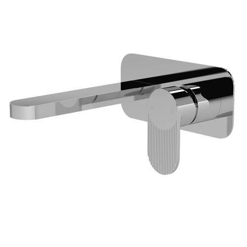 Nuie Chrome Cyprus Wall Mounted 2 Tap Hole Basin Mixer With Plate | | Brass | 180Mm X 108Mm X 193Mm - Image 3