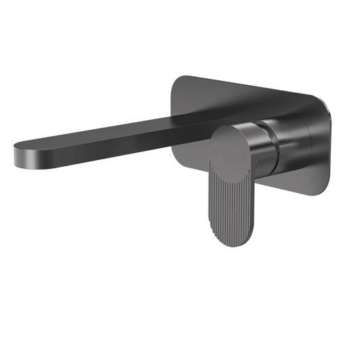 Nuie Cyprus Brushed Pewter 2 Tap Hole Basin Mixer - Image 3