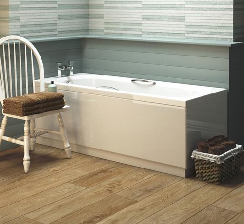 Example image of Ultra Baths Levee Single Ended Bath With Grips. 700x1500mm.