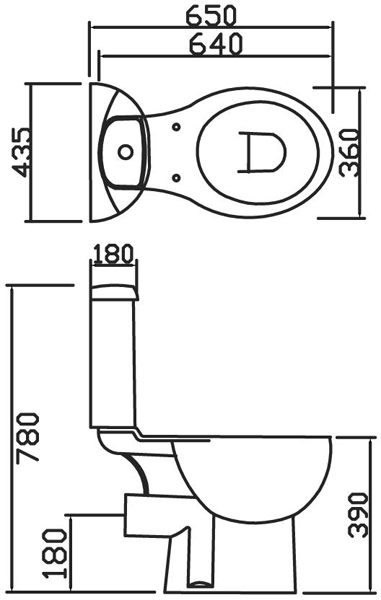 Technical image of Premier Brisbane Toilet & Corner Wall Hung Basin Pack.