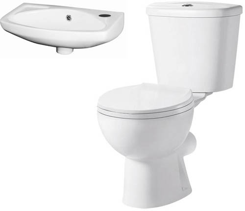 Larger image of Premier Brisbane Toilet & 450mm Wall Hung Basin Pack.