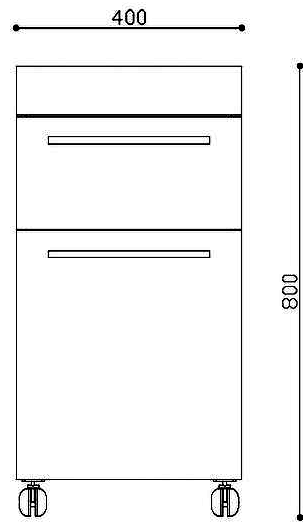 Technical image of Ultra Glide Bathroom Storage Cabinet On Wheels (Walnut).