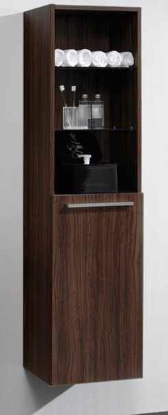 Larger image of Ultra Glide Wall Hung Bathroom Storage Cabinet (Walnut).