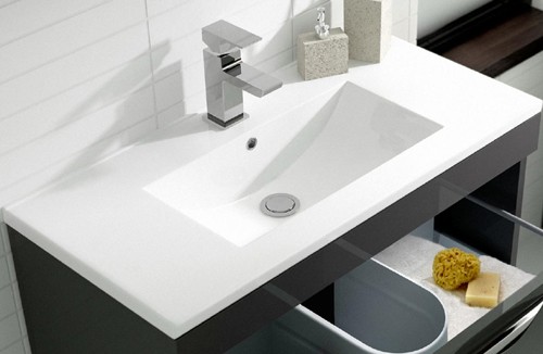 Example image of Hudson Reed Memoir 600mm Vanity Unit & 120 Basin (Grey).