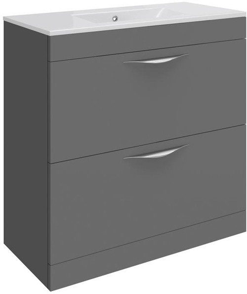 Larger image of Hudson Reed Memoir 800mm Vanity Unit & 121 Basin (Grey).