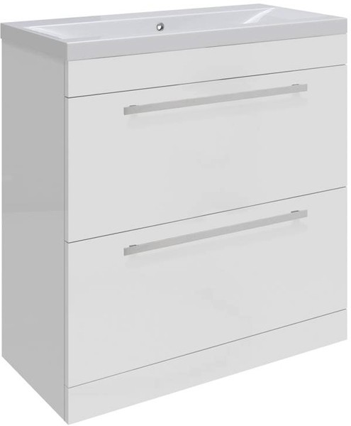 Larger image of Ultra Design Vanity Unit With Option 2 Basin (White). 794x800mm.