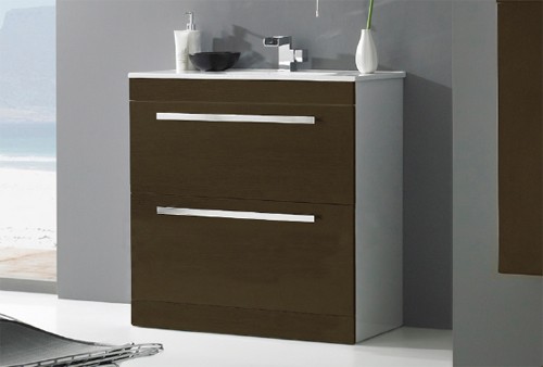 Example image of Ultra Design Vanity Unit With Option 2 Basin (Brown). 794x800mm.