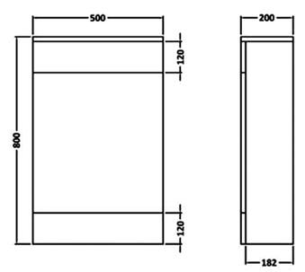 Technical image of Ultra Design 600mm Vanity Unit Suite With BTW Unit, Pan & Seat (Black).