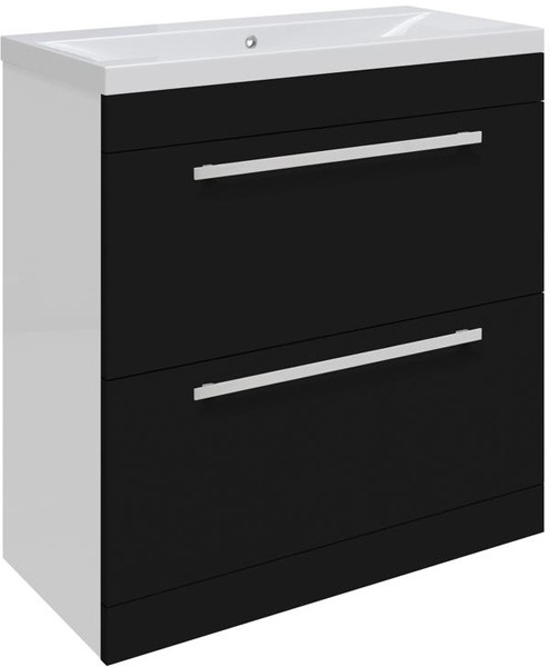 Larger image of Ultra Design Vanity Unit With Option 2 Basin (Black). 794x800mm.