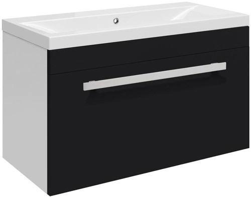 Example image of Ultra Design 600mm Vanity Unit Suite With BTW Unit, Pan & Seat (Black).