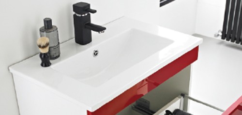 Example image of Ultra Design Vanity Unit With Option 1 Basin (Red). 594x800mm.