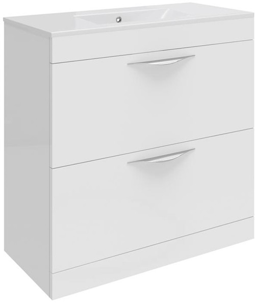 Larger image of Hudson Reed Memoir 800mm Vanity Unit & 121 Basin (White).