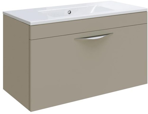 Larger image of Hudson Reed Memoir 600 Wall Hung Vanity Unit & 120 Basin (Cashmere).