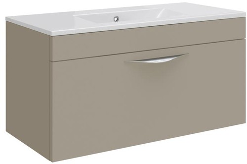 Larger image of Hudson Reed Memoir 800 Wall Hung Vanity Unit & 121 Basin (Cashmere).