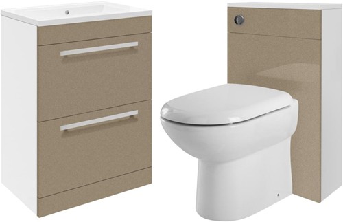 Larger image of Ultra Design 600mm Vanity Unit Suite With BTW Unit, Pan & Seat (Caramel).