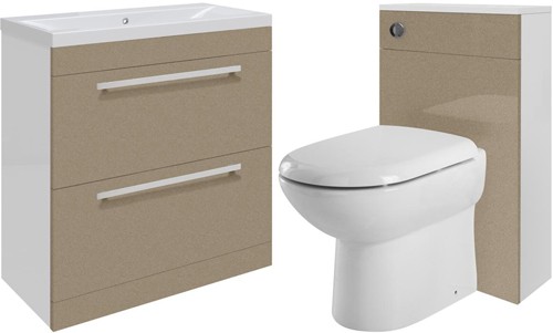 Larger image of Ultra Design 800mm Vanity Unit Suite With BTW Unit, Pan & Seat (Caramel).