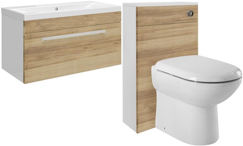 Larger image of Ultra Design 800mm Vanity Unit Suite With BTW Unit, Pan & Seat (Walnut).