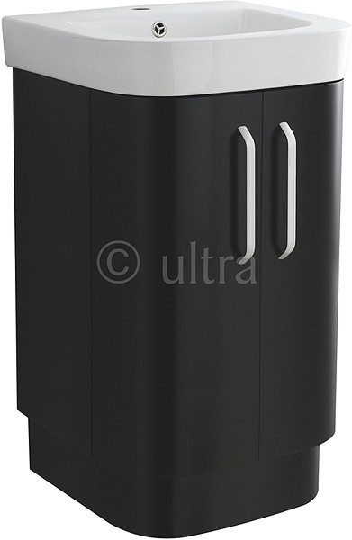 Larger image of Ultra Carlton Vanity Unit With Ceramic Basin (Black). 500x850x450mm.