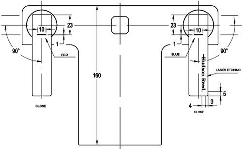 Technical image of Hudson Reed Carma Waterfall Basin & Bath Shower Mixer Tap Set.