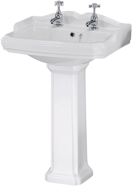 Example image of Ultra Beresford Traditional Basin & Full Pedestal (2 Tap Holes).