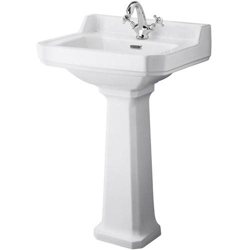 Old London White Richmond Basin & Comfort Height Pedestal (1Th, 600Mm).