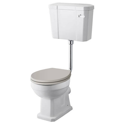 Old London White Richmond Comfort Height Toilet Pan, Low Level Cistern & Pipe.