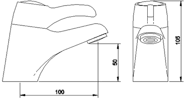 Technical image of Solo Spray Basin Mixer Tap (Chrome).