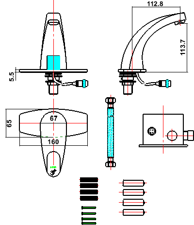 Technical image of Specials Ultra Electronic Basin Filler (Battery powered)