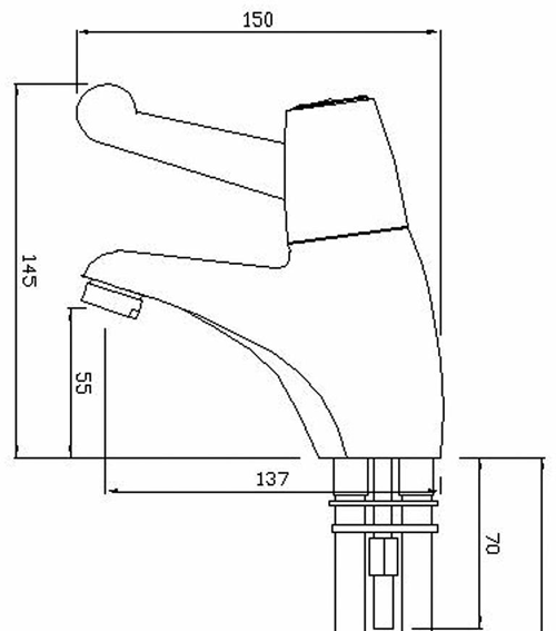 Technical image of Thermostatic Sentry Thermostatic Mono Basin Mixer Tap With Flexi Tails.