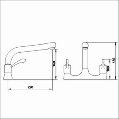 Technical image of Kitchen Dual flow kitchen tap