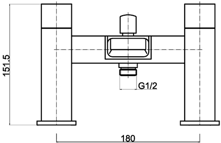 Technical image of Ultra Channel Waterfall Bath Shower Mixer Tap With Shower Kit (Chrome).