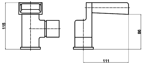 Technical image of Ultra Falls Waterfall Basin Tap (Chrome).