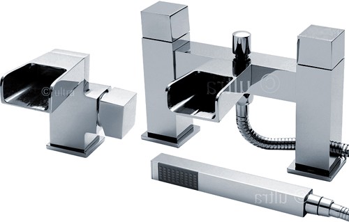 Larger image of Ultra Channel Waterfall Basin & Bath Shower Mixer Tap Set (Free Shower Kit).