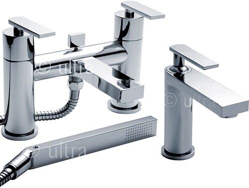 Larger image of Ultra Charm Basin & Bath Shower Mixer Tap Set (Free Shower Kit).