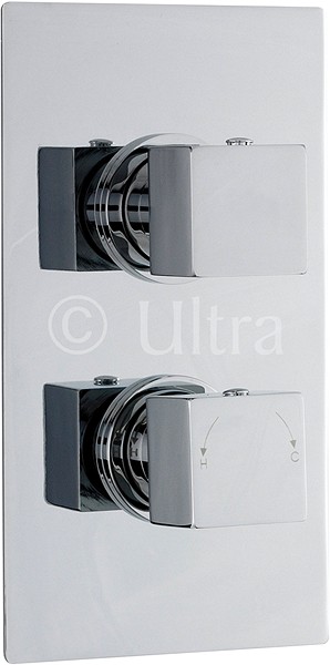 Larger image of Ultra Volt Twin Concealed Thermostatic Shower Valve (Chrome).