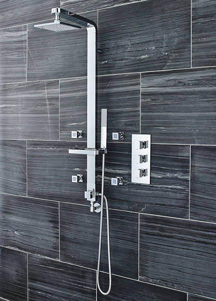 Larger image of Ultra Volt Volt Triple Thermostatic Shower Valve, Shower Kit & Body Jets.