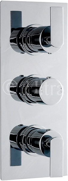 Larger image of Ultra Charm Triple Concealed Thermostatic Shower Valve (Chrome).