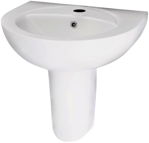 Example image of Ultra Jardine Basin & Semi Pedestal (1 Tap Hole, 500mm).