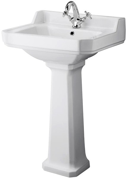 Larger image of Ultra Lewiston Traditional Basin & Full Pedestal (1 Tap Hole, 560mm).