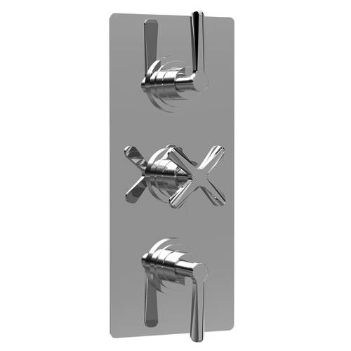 nuie Arvan Triple Chrome Thermostatic Shower Valve with Diverter - Image 4