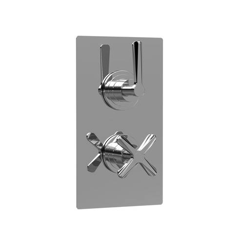 nuie Twin Thermostatic Shower Valve with Diverter - Chrome - Brass/ABS - Image 4