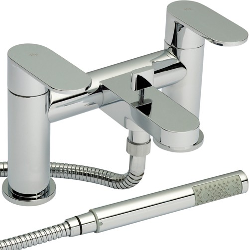 Larger image of Hudson Reed Cloud 9 Bath Shower Mixer Tap With Shower Kit (Chrome).