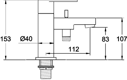 Technical image of Hudson Reed Cloud 9 Basin & Bath Shower Mixer Tap Set (Free Shower Kit).