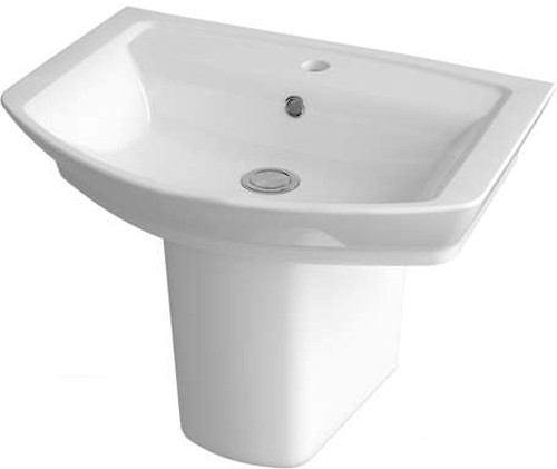 Larger image of Hudson Reed Maya Basin & Semi Pedestal (1 Tap Hole, 550mm).