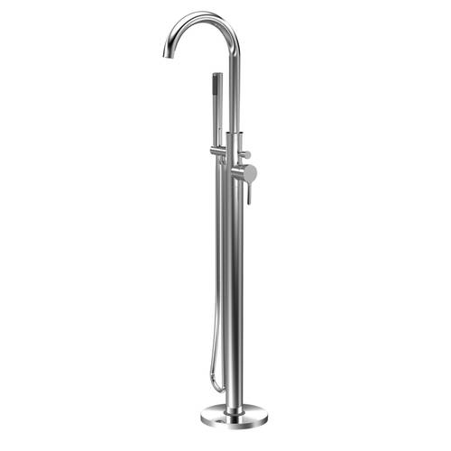 Nuie Aztec Floor Standing Bath Shower Mixer Tap With Kit (Chrome).