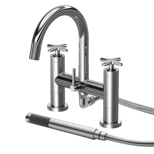 Nuie Aztec Bath Shower Mixer Tap With Kit (Chrome).