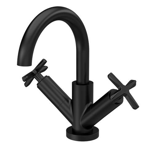 Nuie Black Aztec Mono Basin Mixer Tap With Waste (Matt ).