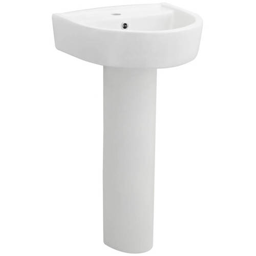 Hudson Reed White Ceramics Luna Basin & Full Pedestal 425Mm.