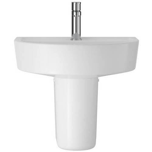 Hudson Reed White Ceramics Luna Basin & Semi Pedestal 525Mm.