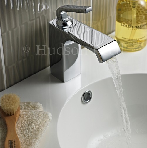 Example image of Hudson Reed Carma Waterfall Basin Mixer Tap (Chrome).